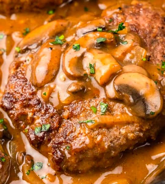 Hamburger Patties with Gravy & Onions