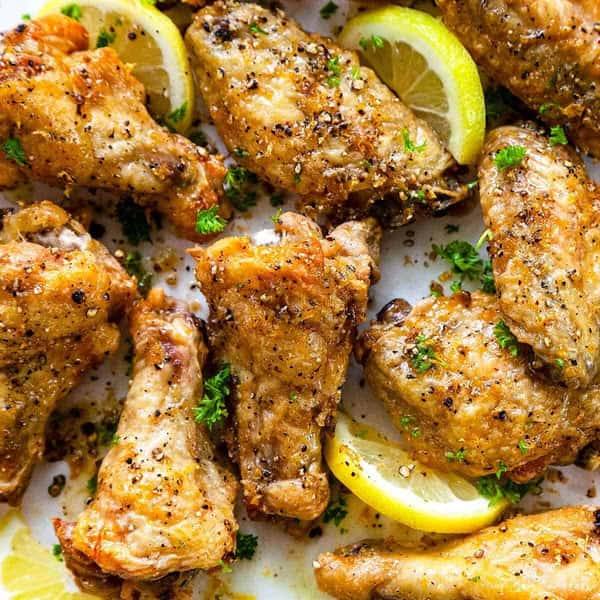 HALAL LEMON PEPPER WINGS & side