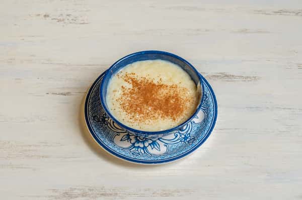 Homemade Mediterranean style pudding with rice