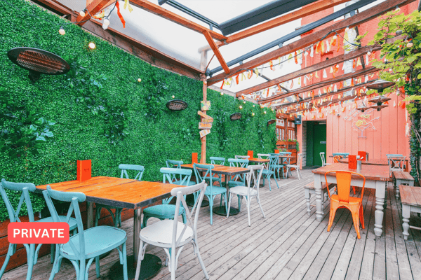 capacity: 200

Our tropical pink hangout 'The Space' comes with private bar and DJ booth, when you pair this with the entire roof terrace you've got a match made in heaven! Together they make the perfect party location come rain or shine. Roof terrace also comes with private outside bar!