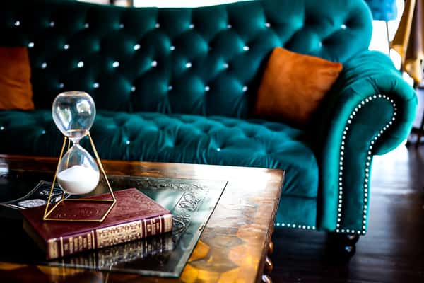 teal velvet couch