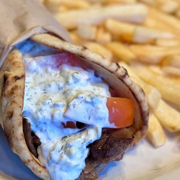Greek Gyro Pita & Fries