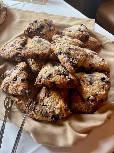 plate of blueberry scones