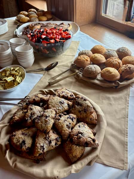 pastry table with berries