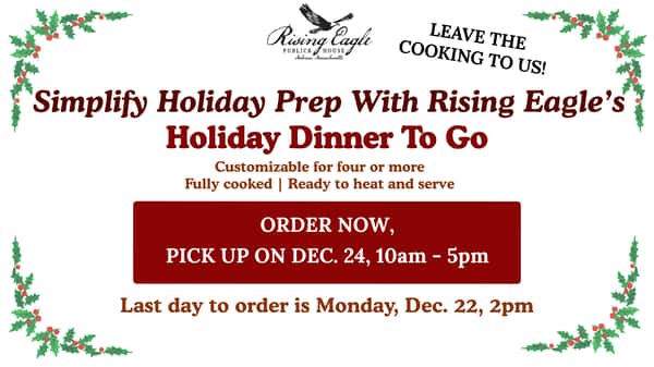 Announcement for holiday dinner to go