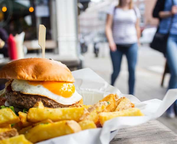 burger and fries