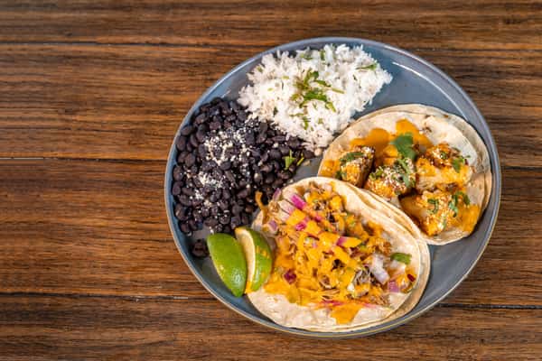 DAILY LUNCH SPECIAL 2 TACOS, RICE & BEANS
