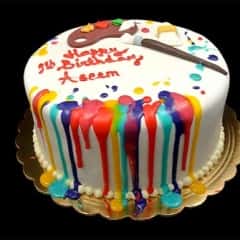 birthday cake with paint