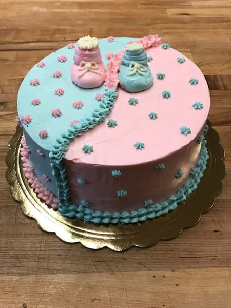 pink and blue cake