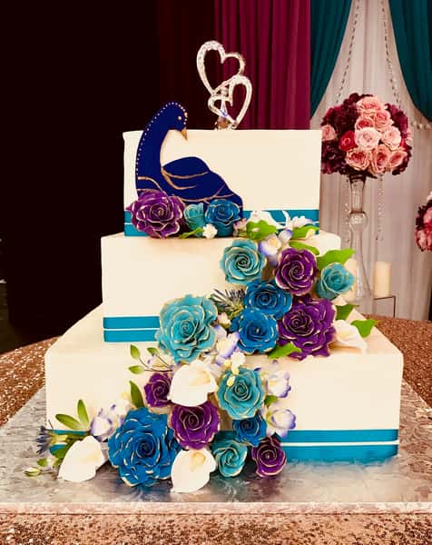 cake with colorful flowers