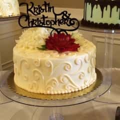 white cake with swirls