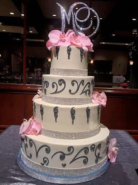 cake with ribbon
