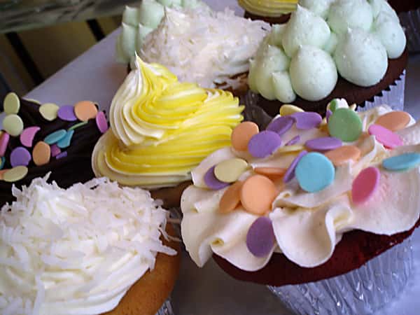 cupcakes with colorful decorations