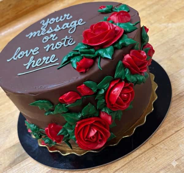 🌹Chocolate Midnight Rose Romance Cake