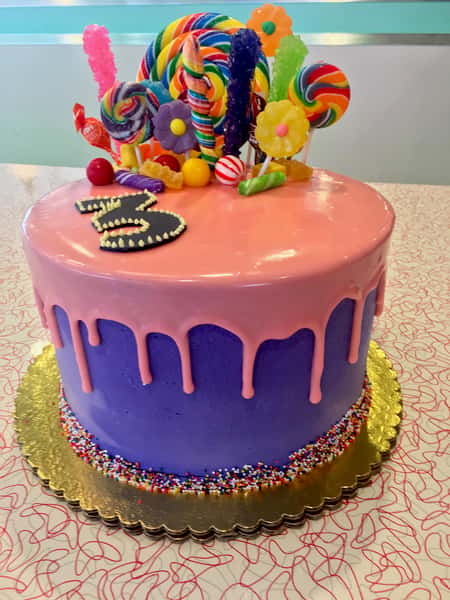 lollipops on a cake