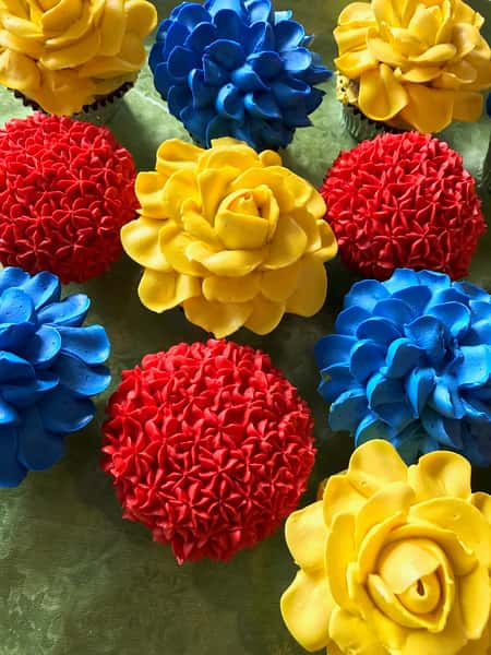 colorful flower cakes