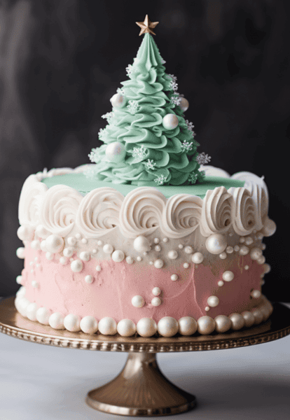 ❄️Stunning Snowfall on Sugarplum Spruce Cake🎄
