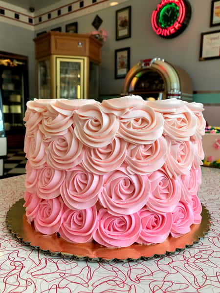 pink rose cake