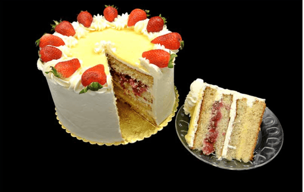 White Chocolate Strawberry Lemon Cake