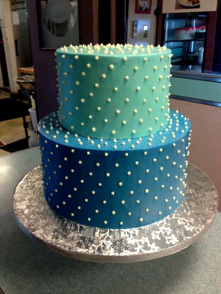 blue and teal cake