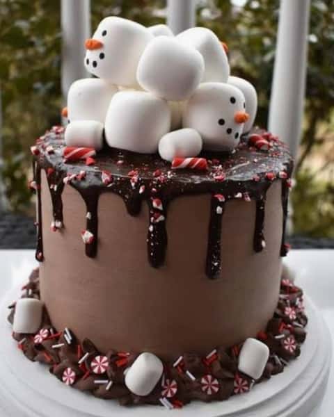 ☃️Merry Marshmallows' Peppermint Parade Cake🍬🍬