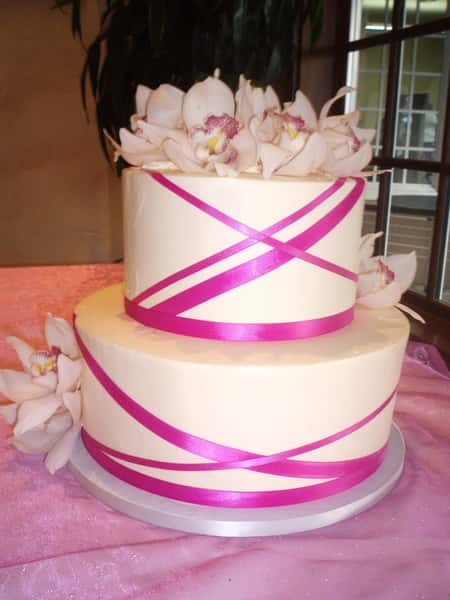 pink ribbon cake