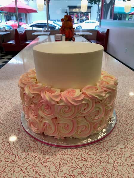 pink rose cake