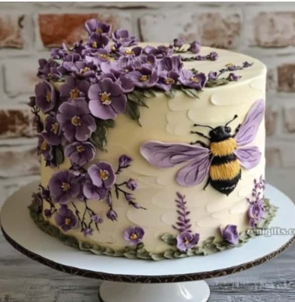 VISUALLY STUNNING HONEY BLOOM CAKE 🪻🐝