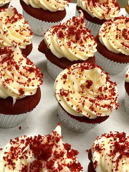 cupcakes with red dust