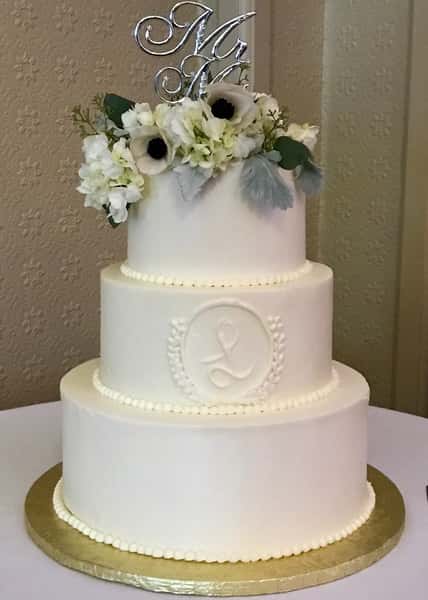 tiered cake with flowers