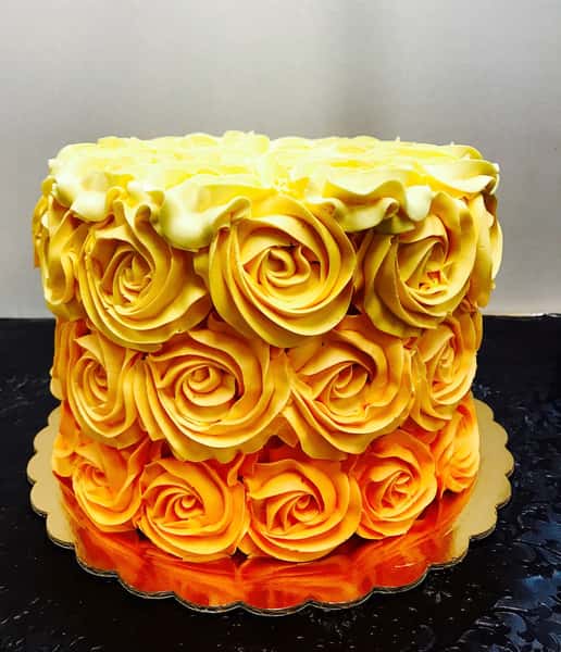 yellow rose cake
