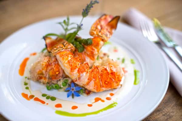 Grilled Spiny Lobster & Vegetable Risotto