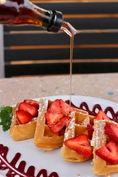 Belgian Waffle W/ Fresh Strawberries