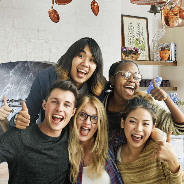 Teenagers at Violet Cooking School