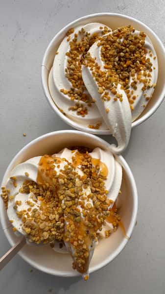 Organic Soft Serve with bee pollen