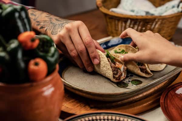 sharing tacos