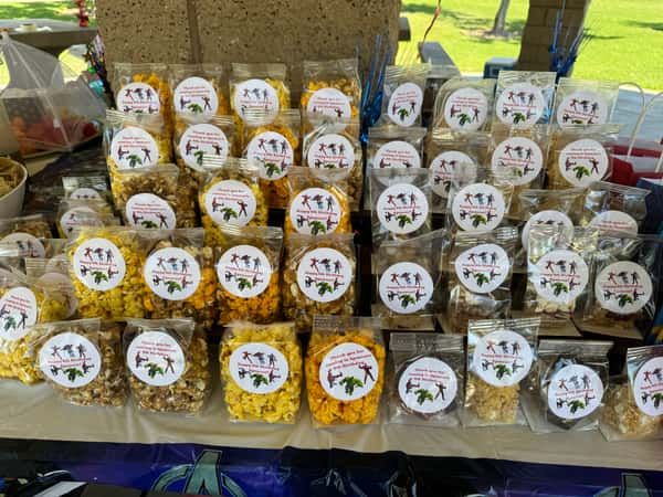 Packaged sweets on display
