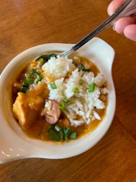 Curried rice meal in a bowl