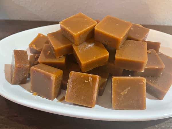 Fudge pile in a plate