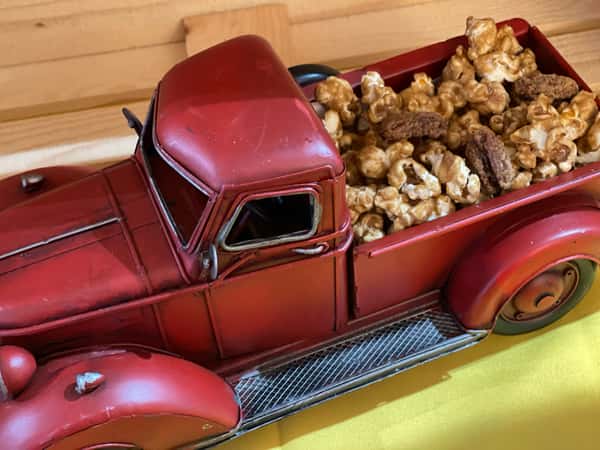 Model truck with candy popcorn