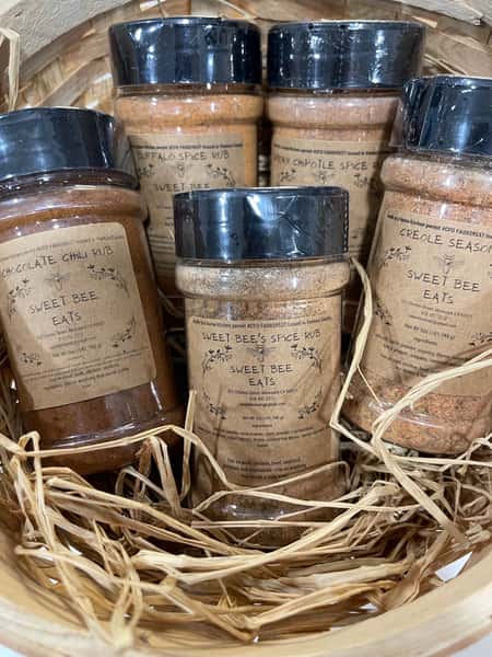 Bottled goods in a basket