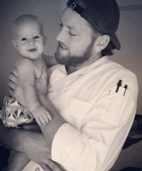 chef with baby