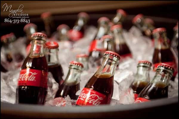 bottles of coke in ice