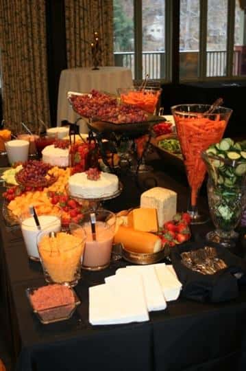 various food on a catering table