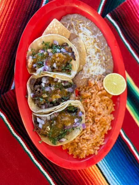 #15 3 Street Style Tacos Plate