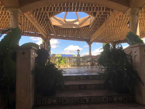 stairway to the outdoor patio area