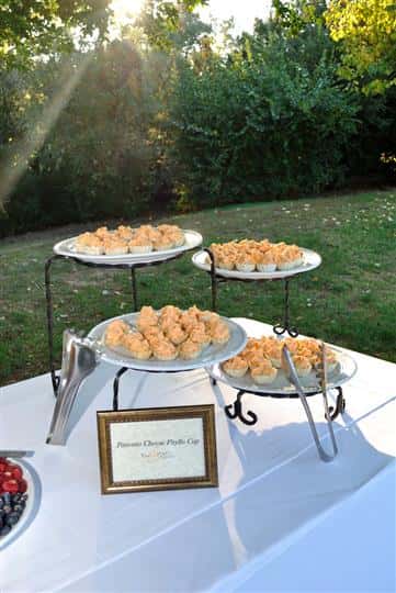 outdoor catering setting with a mini buffet