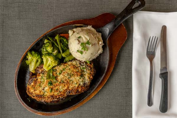 Parmesan crusted steak
