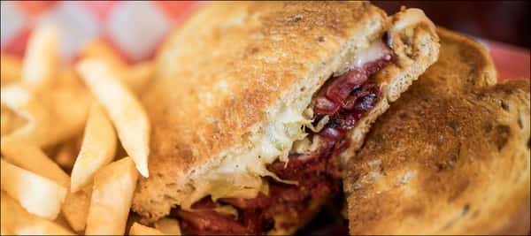 Bbq sandwich and fries