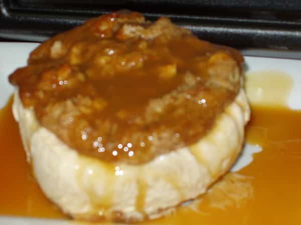 Caramel Apple Oatmeal Cinnamon Ice Cream Skillet Cookie